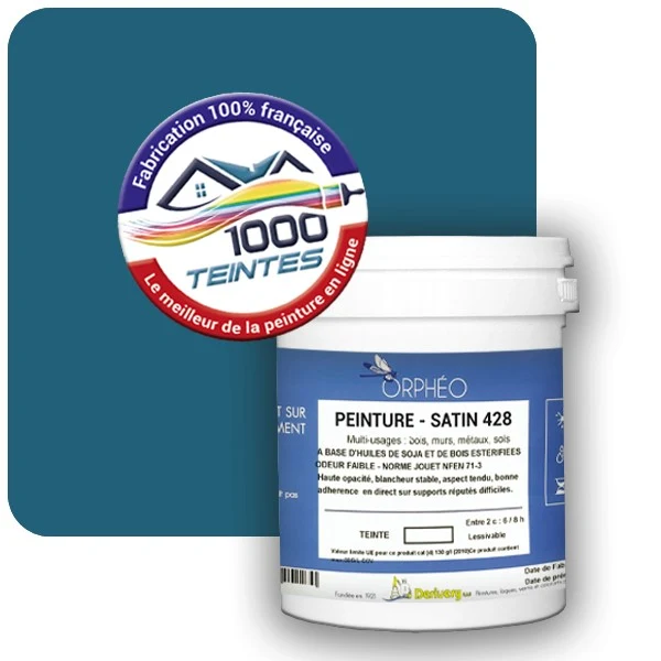 Peinture Anticorrosion Natura Orphéo® Bleu Azur (RAL Classic 5009) Intérieur/Extérieur SATIN