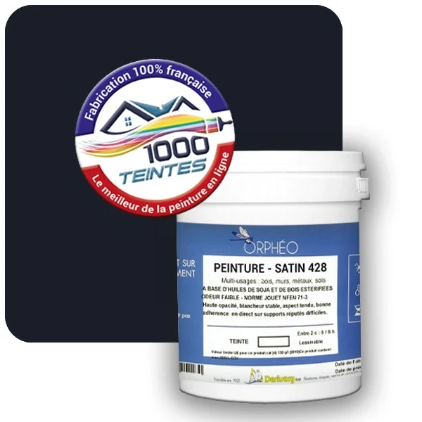 Peinture Anticorrosion Natura Orphéo® Bleu Noir (RAL Classic 5004) Intérieur/Extérieur SATIN