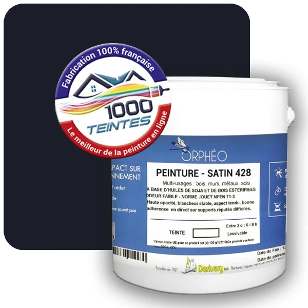 Peinture Anticorrosion Natura Orphéo® Bleu Noir (RAL Classic 5004) Intérieur/Extérieur SATIN