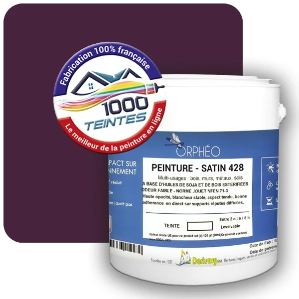 Peinture Anticorrosion Natura Orphéo® Violet Pourpre (RAL Classic 4007) Intérieur/Extérieur SATIN