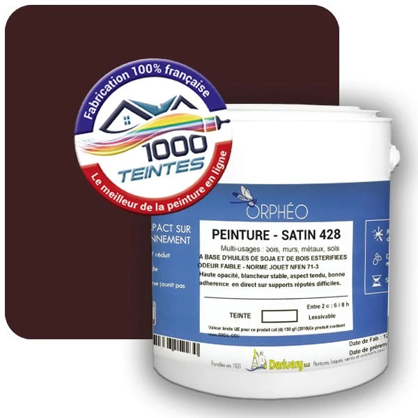 Peinture Anticorrosion Natura Orphéo® Rouge Noir (RAL Classic 3007) Intérieur/Extérieur SATIN