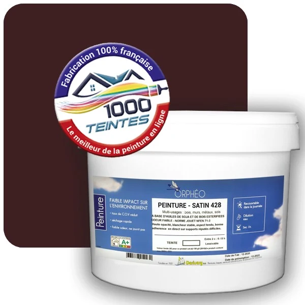 Peinture Anticorrosion Natura Orphéo® Rouge Noir (RAL Classic 3007) Intérieur/Extérieur SATIN