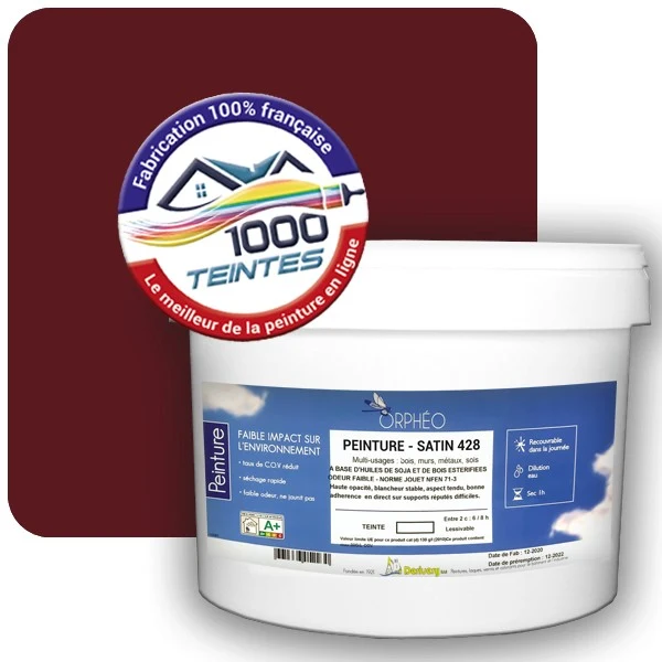 Peinture Anticorrosion Natura Orphéo® Rouge Vin (RAL Classic 3005) Intérieur/Extérieur SATIN