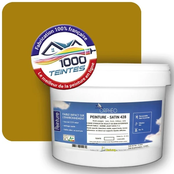 Peinture Anticorrosion Natura Orphéo® Jaune Curry (RAL Classic 1027) Intérieur/Extérieur SATIN