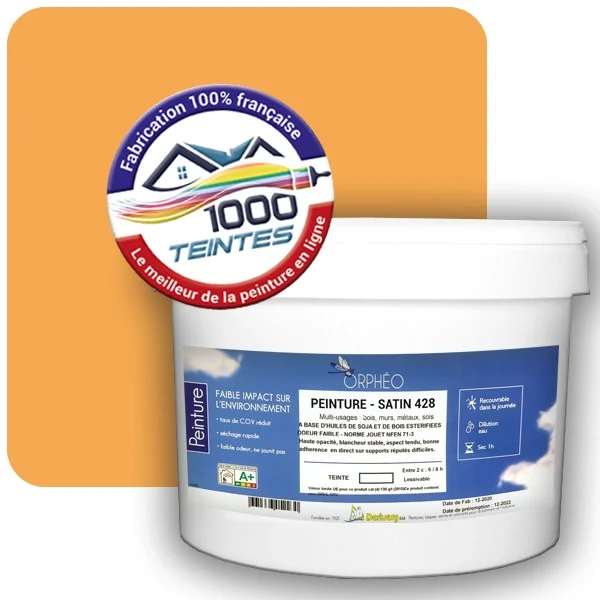 Peinture Anticorrosion Natura Orphéo® Jaune Safran (RAL Classic 1017) Intérieur/Extérieur SATIN