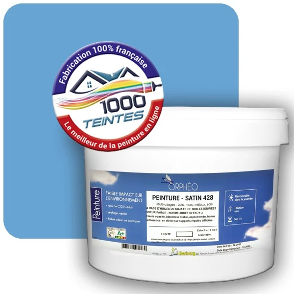 Peinture Anticorrosion Natura Orphéo® Les Bleus (Mille Teintes E14-23) Intérieur/Extérieur SATIN