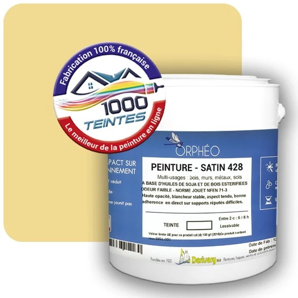 Peinture Anticorrosion Natura Orphéo® Les Jaunes (Mille Teintes E6-22) Intérieur/Extérieur SATIN