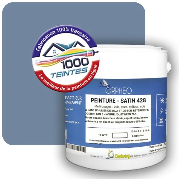 Peinture Anticorrosion Natura Orphéo® Les Bleus pleins (Mille Teintes E25-51) Intérieur/Extérieur SATIN