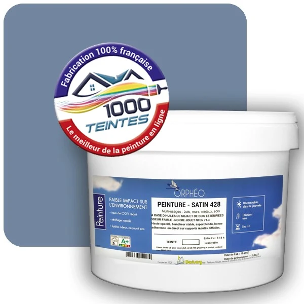 Peinture Anticorrosion Natura Orphéo® Les Bleus pleins (Mille Teintes E25-51) Intérieur/Extérieur SATIN