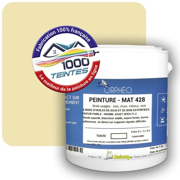 Peinture Anticorrosion Natura Orphéo® Les Jaunes (Mille Teintes E6-21) Intérieur/Extérieur MAT