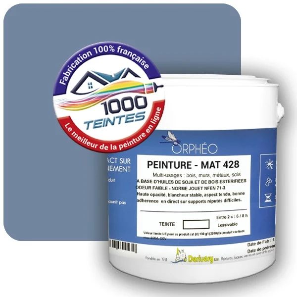 Peinture Anticorrosion Natura Orphéo® Les Bleus pleins (Mille Teintes E25-51) Intérieur/Extérieur MAT