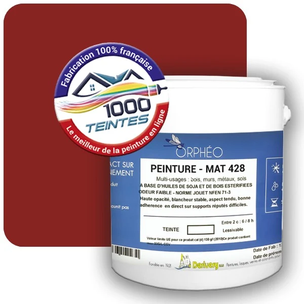 Peinture Anticorrosion Natura Orphéo® Rouge Carmin (RAL Classic 3002) Intérieur/Extérieur MAT