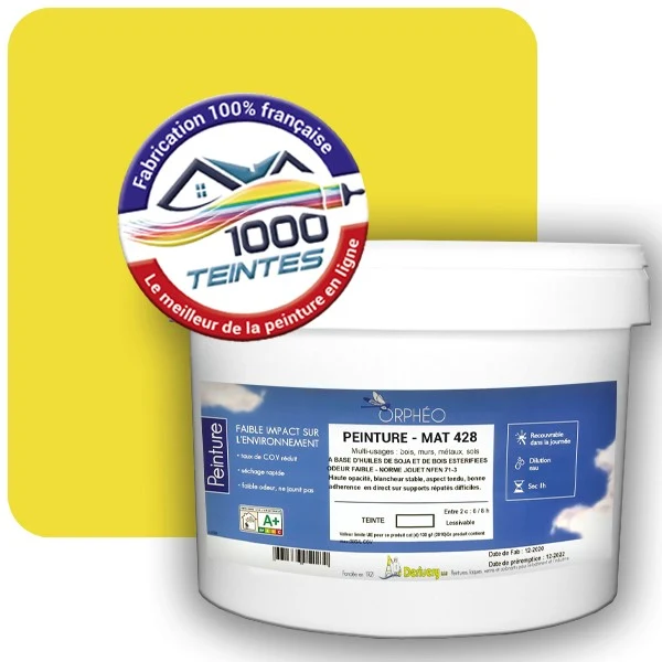 Peinture Anticorrosion Natura Orphéo® Jaune Soufre (RAL Classic 1016) Intérieur/Extérieur MAT