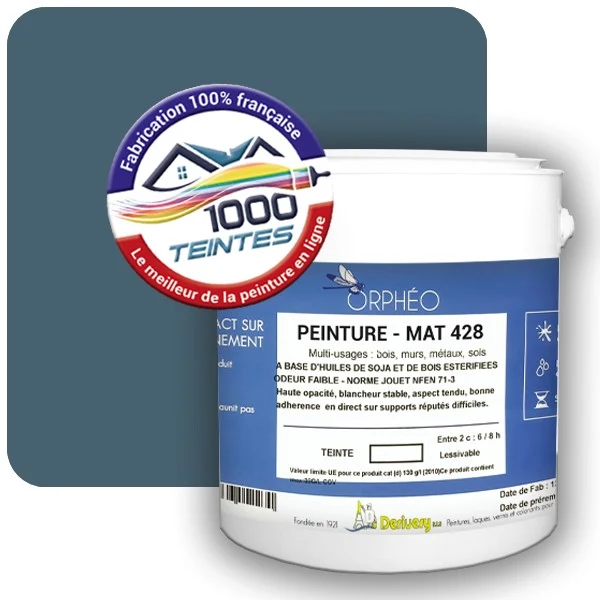 Peinture Anticorrosion Natura Orphéo® Les Bleus pleins (Mille Teintes E25-78) Intérieur/Extérieur MAT