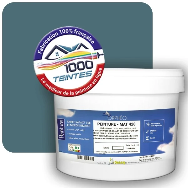 Peinture Anticorrosion Natura Orphéo® Les Bleus pleins (Mille Teintes E25-77) Intérieur/Extérieur MAT