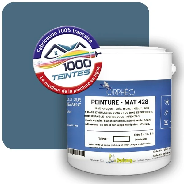 Peinture Anticorrosion Natura Orphéo® Les Bleus pleins (Mille Teintes E25-72) Intérieur/Extérieur MAT