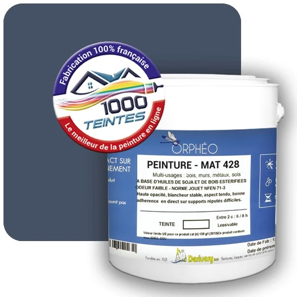 Peinture Anticorrosion Natura Orphéo® Les Bleus pleins (Mille Teintes E25-64) Intérieur/Extérieur MAT