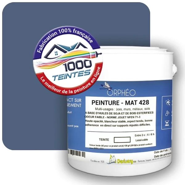 Peinture Anticorrosion Natura Orphéo® Les Bleus pleins (Mille Teintes E25-62) Intérieur/Extérieur MAT