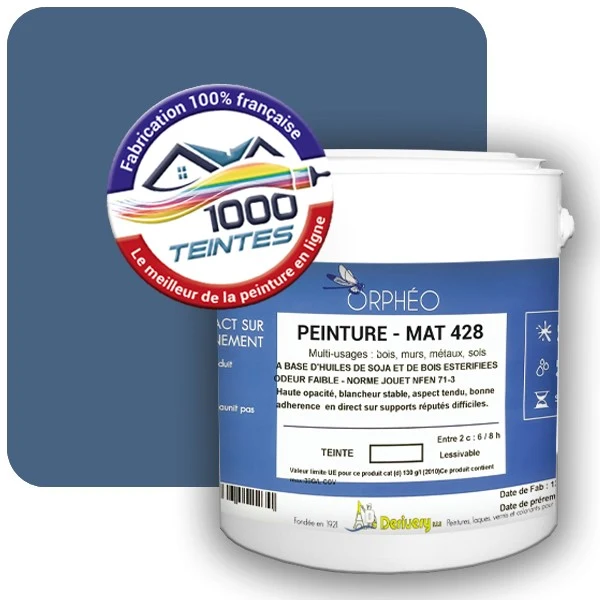 Peinture Anticorrosion Natura Orphéo® Les Bleus pleins (Mille Teintes E25-61) Intérieur/Extérieur MAT