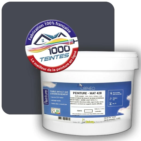 Peinture Anticorrosion Natura Orphéo® Les Bleus pleins (Mille Teintes E25-55) Intérieur/Extérieur MAT