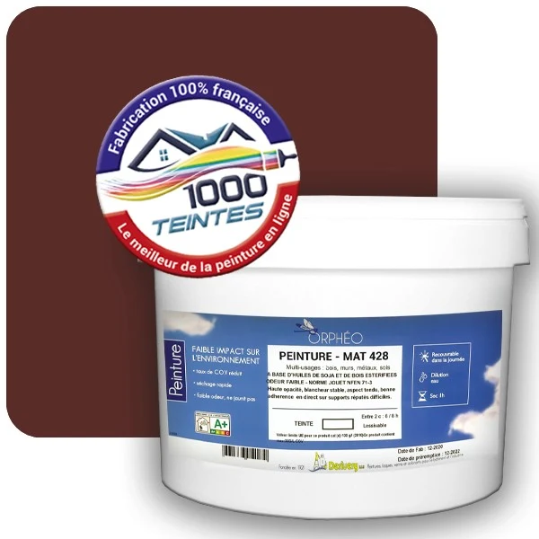 Peinture Anticorrosion Natura Orphéo® Les Bruns pleins (Mille Teintes E25-25) Intérieur/Extérieur MAT