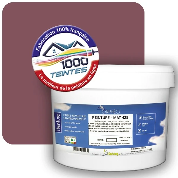 Peinture Anticorrosion Natura Orphéo® Les Rouges pleins (Mille Teintes E25-09) Intérieur/Extérieur MAT