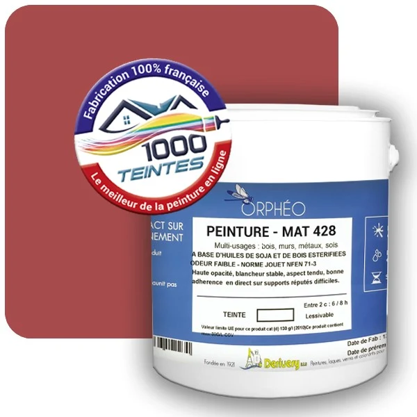 Peinture Anticorrosion Natura Orphéo® Les Rouges pleins (Mille Teintes E25-01) Intérieur/Extérieur MAT