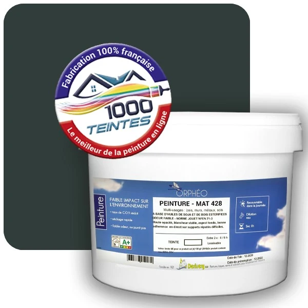Peinture Anticorrosion Natura Orphéo® Vert Noir (RAL Classic 6012) Intérieur/Extérieur MAT