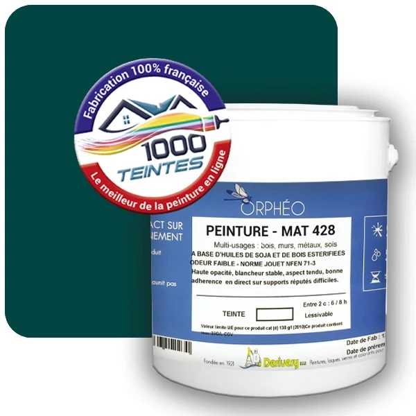 Peinture Anticorrosion Natura Orphéo® Vert Bleu (RAL Classic 6004) Intérieur/Extérieur MAT