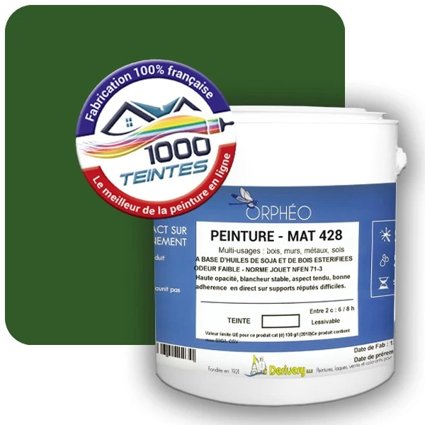 Peinture Anticorrosion Natura Orphéo® Vert Feuillage (RAL Classic 6002) Intérieur/Extérieur MAT