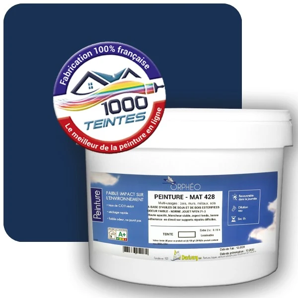 Peinture Anticorrosion Natura Orphéo® Bleu Cobalt (RAL Classic 5013) Intérieur/Extérieur MAT