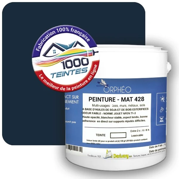 Peinture Anticorrosion Natura Orphéo® Bleu Acier (RAL Classic 5011) Intérieur/Extérieur MAT
