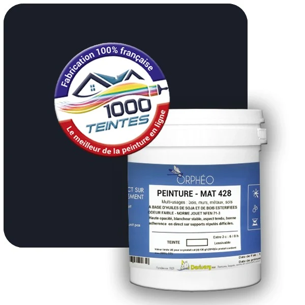 Peinture Anticorrosion Natura Orphéo® Bleu Noir (RAL Classic 5004) Intérieur/Extérieur MAT