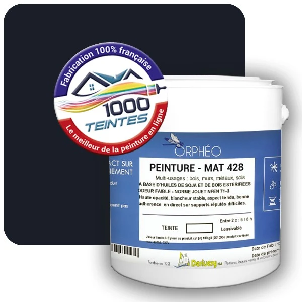 Peinture Anticorrosion Natura Orphéo® Bleu Noir (RAL Classic 5004) Intérieur/Extérieur MAT
