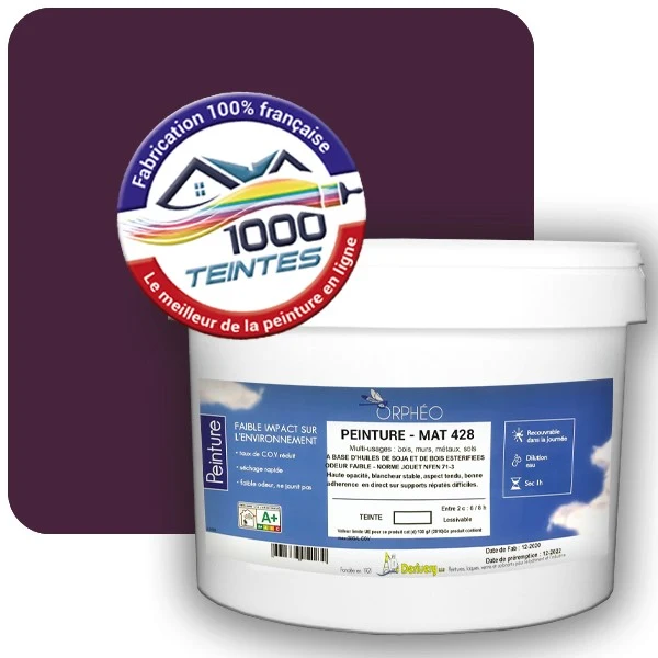 Peinture Anticorrosion Natura Orphéo® Violet Pourpre (RAL Classic 4007) Intérieur/Extérieur MAT