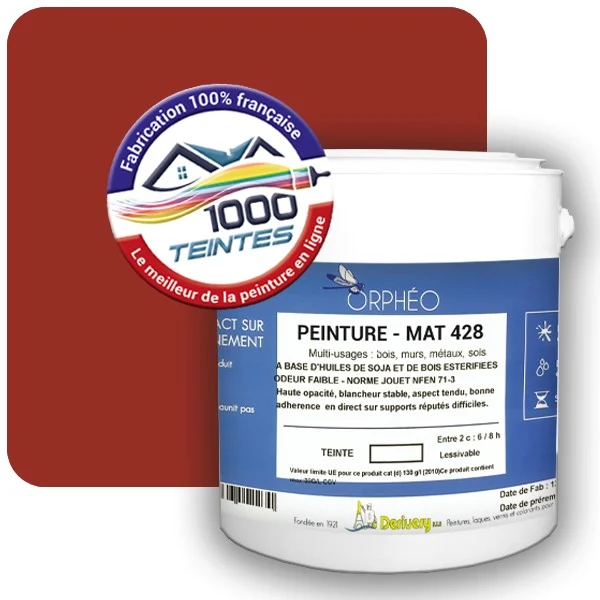 Peinture Anticorrosion Natura Orphéo® Rouge Tomate (RAL Classic 3013) Intérieur/Extérieur MAT