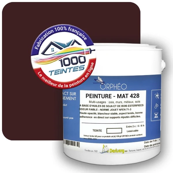 Peinture Anticorrosion Natura Orphéo® Rouge Noir (RAL Classic 3007) Intérieur/Extérieur MAT