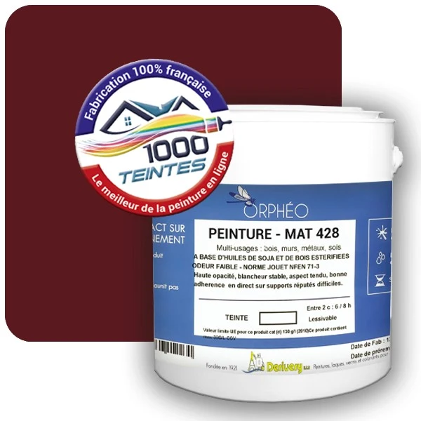 Peinture Anticorrosion Natura Orphéo® Rouge Vin (RAL Classic 3005) Intérieur/Extérieur MAT