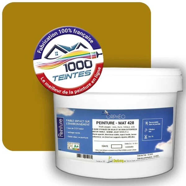 Peinture Anticorrosion Natura Orphéo® Jaune Curry (RAL Classic 1027) Intérieur/Extérieur MAT
