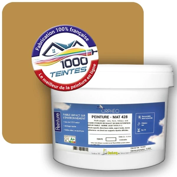 Peinture Anticorrosion Natura Orphéo® Jaune Ocre (RAL Classic 1024) Intérieur/Extérieur MAT