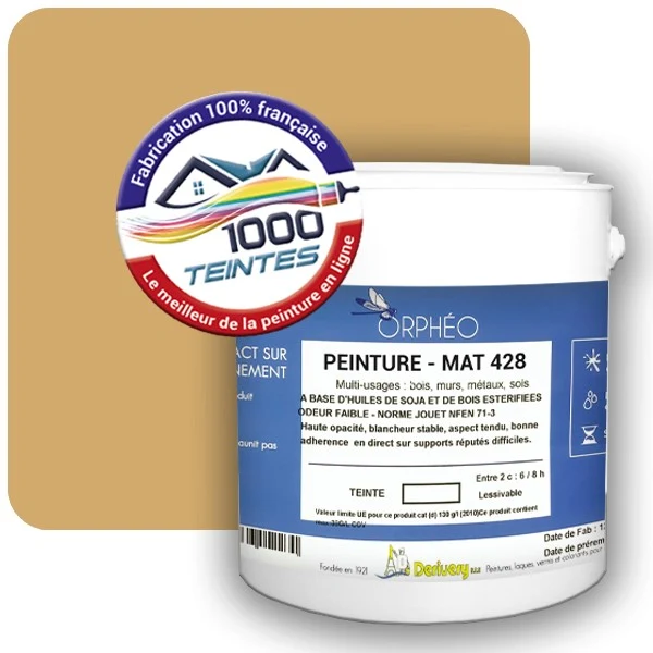 Peinture Anticorrosion Natura Orphéo® Jaune Sable (RAL Classic 1002) Intérieur/Extérieur MAT