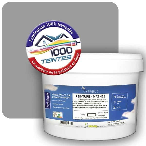 Peinture Anticorrosion Natura Orphéo® Gris de Sécurité (RAL Classic 7004) Intérieur/Extérieur MAT