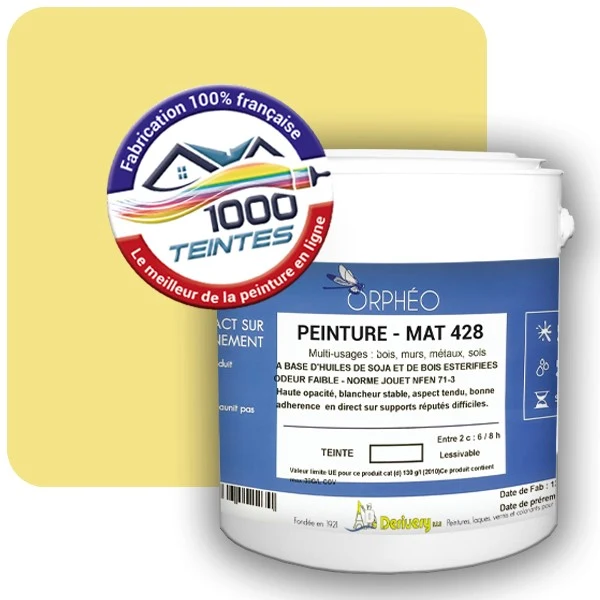 Peinture Anticorrosion Natura Orphéo® Les Jaunes (Mille Teintes E7-42) Intérieur/Extérieur MAT