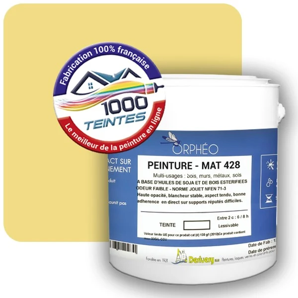 Peinture Anticorrosion Natura Orphéo® Les Jaunes (Mille Teintes E7-22) Intérieur/Extérieur MAT