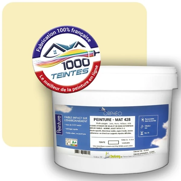 Peinture Anticorrosion Natura Orphéo® Les Jaunes (Mille Teintes E6-42) Intérieur/Extérieur MAT