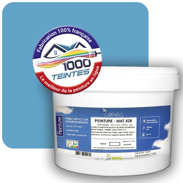 Peinture Anticorrosion Natura Orphéo® Les Bleus (Mille Teintes E14-9) Intérieur/Extérieur MAT