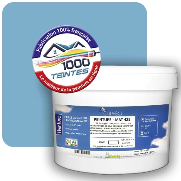 Peinture Anticorrosion Natura Orphéo® Les Bleus (Mille Teintes E14-33) Intérieur/Extérieur MAT