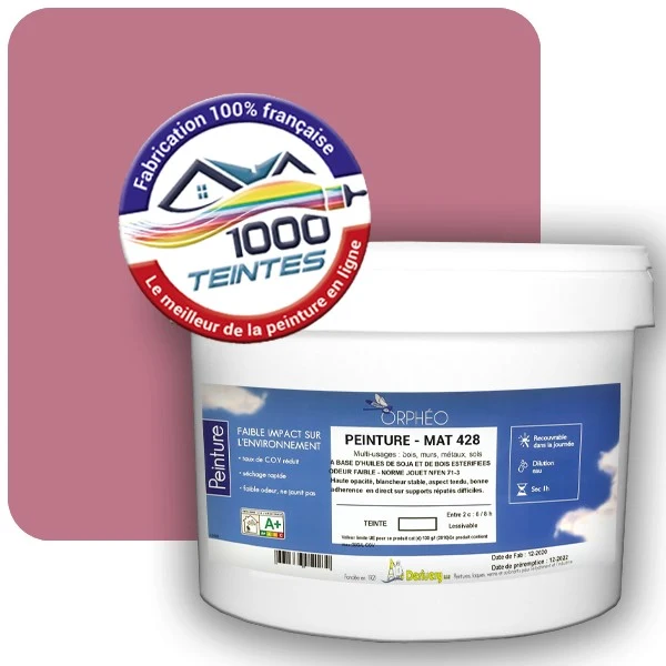Peinture Anticorrosion Natura Orphéo® Les Roses (Mille Teintes E1-24) Intérieur/Extérieur MAT