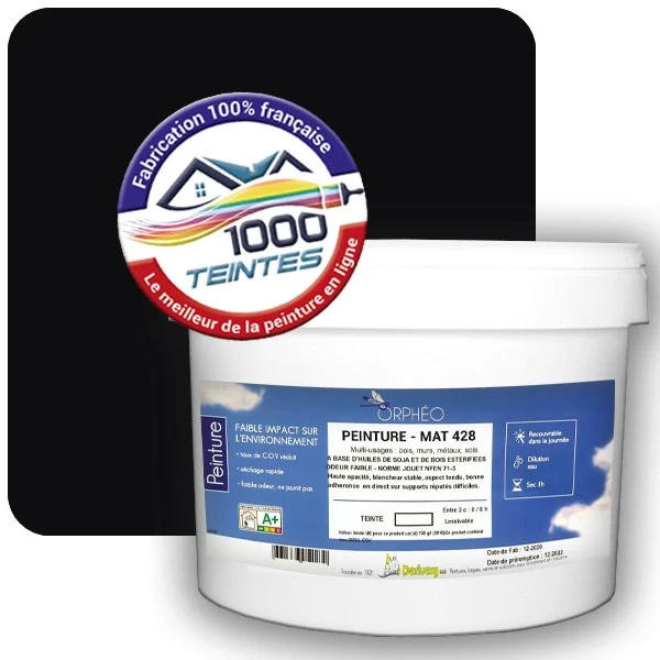 Peinture Anticorrosion Natura Orphéo® Noir Foncé (RAL Classic 9005) Intérieur/Extérieur MAT