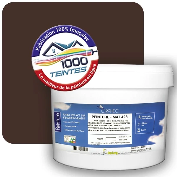 Peinture Anticorrosion Natura Orphéo® Brun Chocolat (RAL Classic 8017) Intérieur/Extérieur MAT